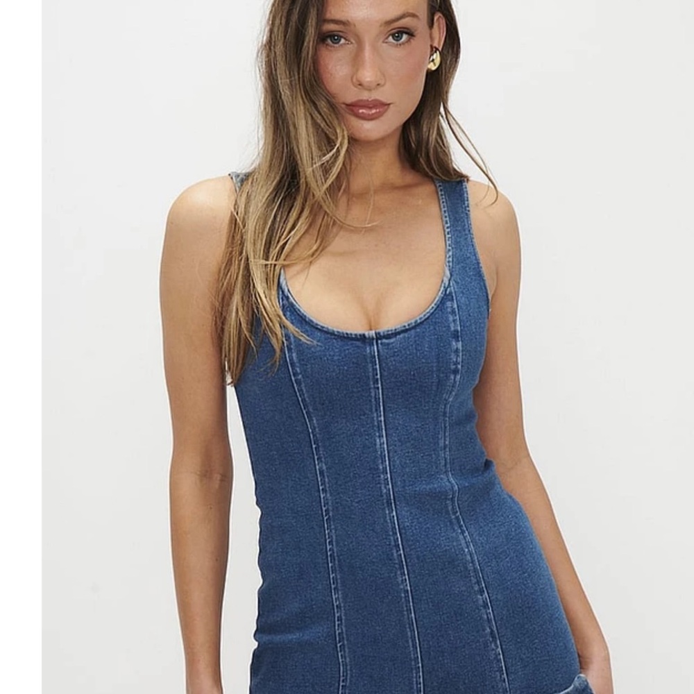 Show Me Your MuMu Blue Denim Mini Dress - Picture 2 of 7
